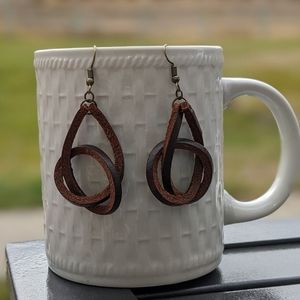 Genuine leather earrings